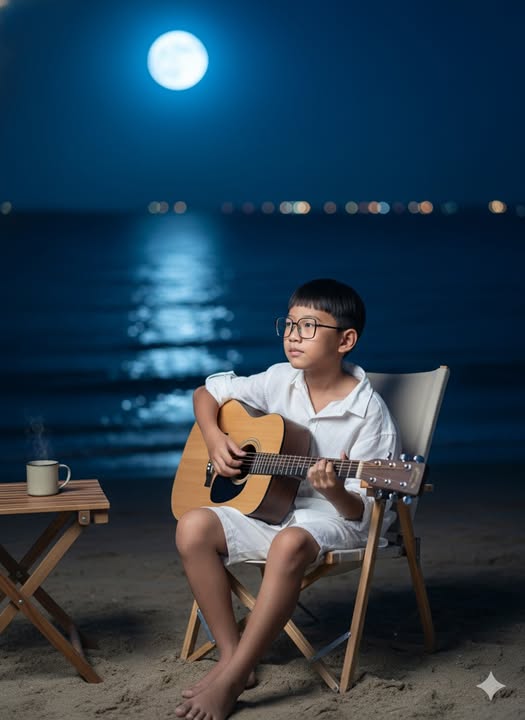 Moonlight Guitar Beach Portrait