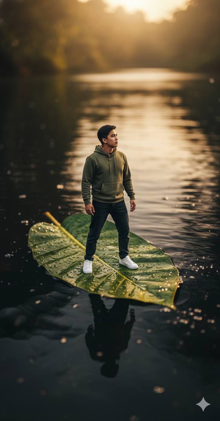 Tiny Man Leaf Adventure Portrait