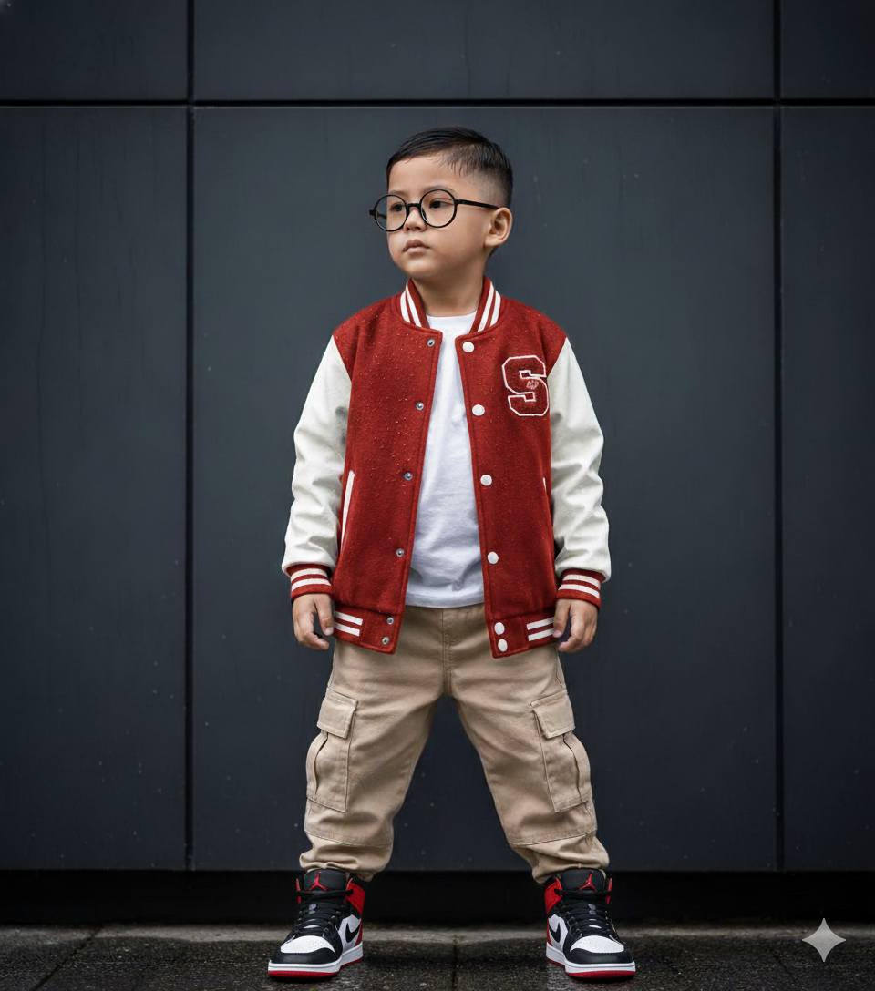 Red Varsity Boy Portrait