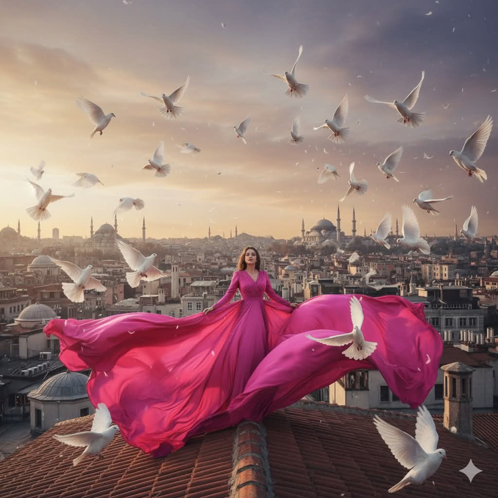 Elegant Rooftop Girl Portrait