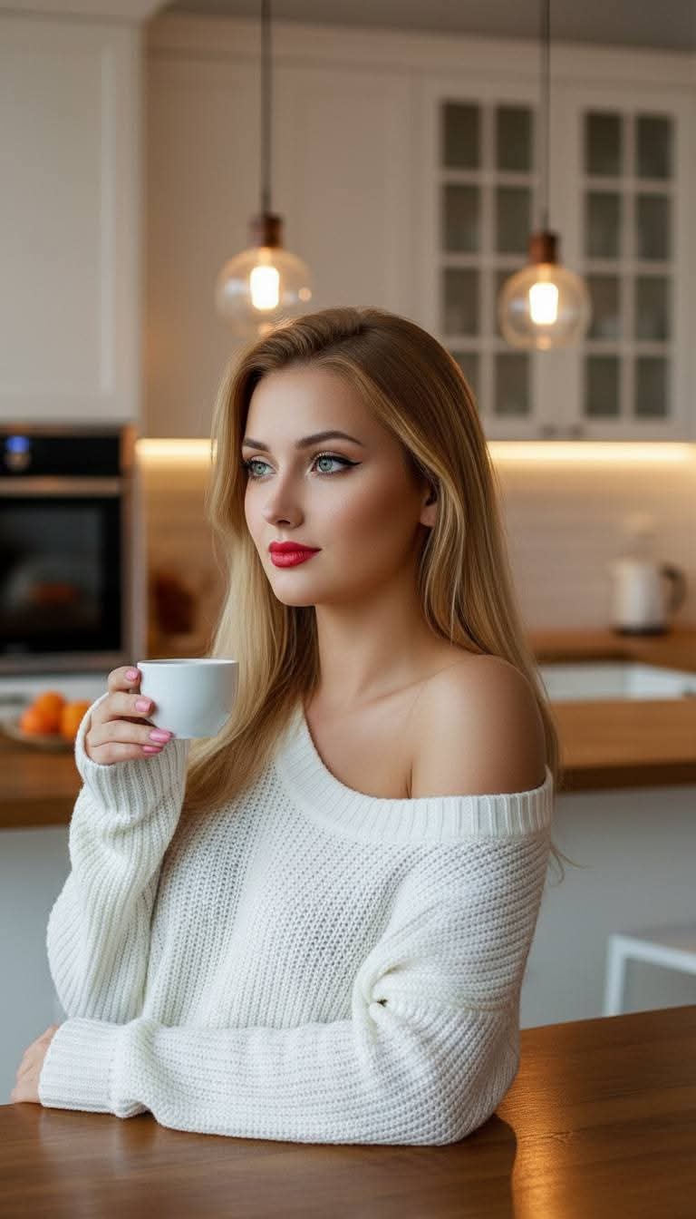 Aesthetic Coffee Girl Portrait