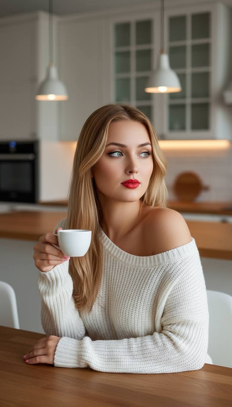 Cozy Coffee Girl Portrait