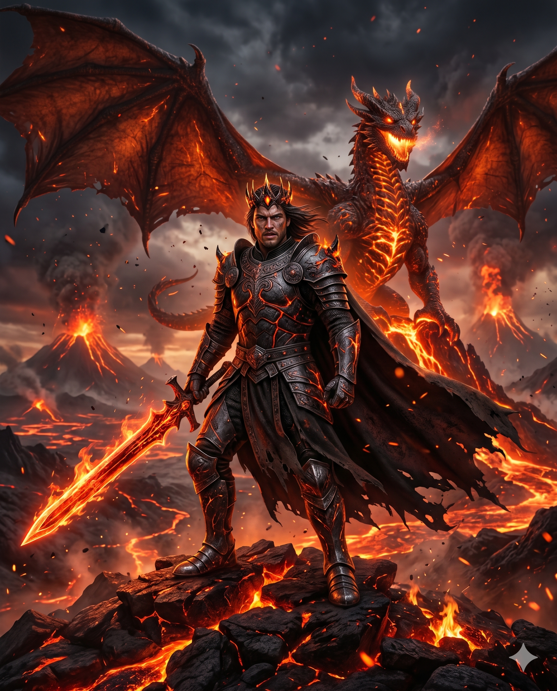 Epic Fire Dragon Emperor AI Photo Prompt