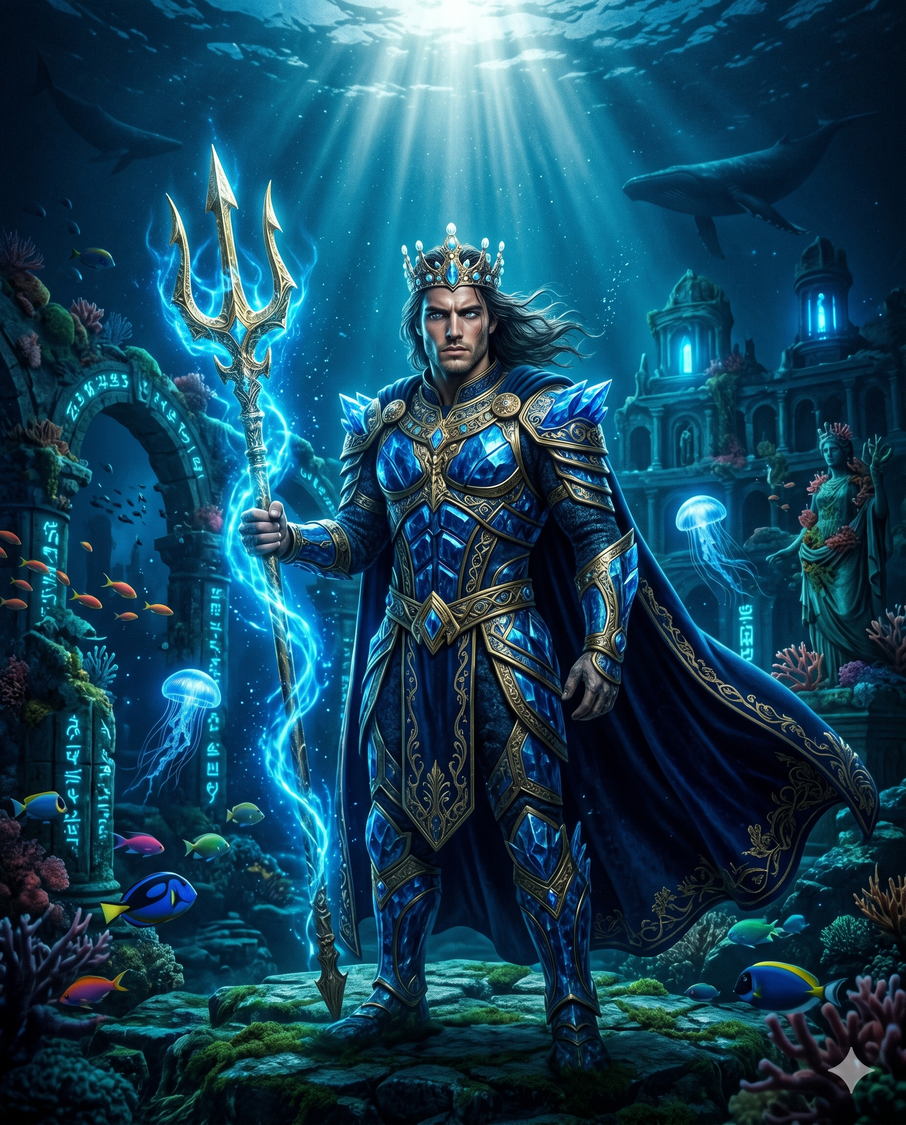 Royal Underwater Atlantis King AI Photo Prompt