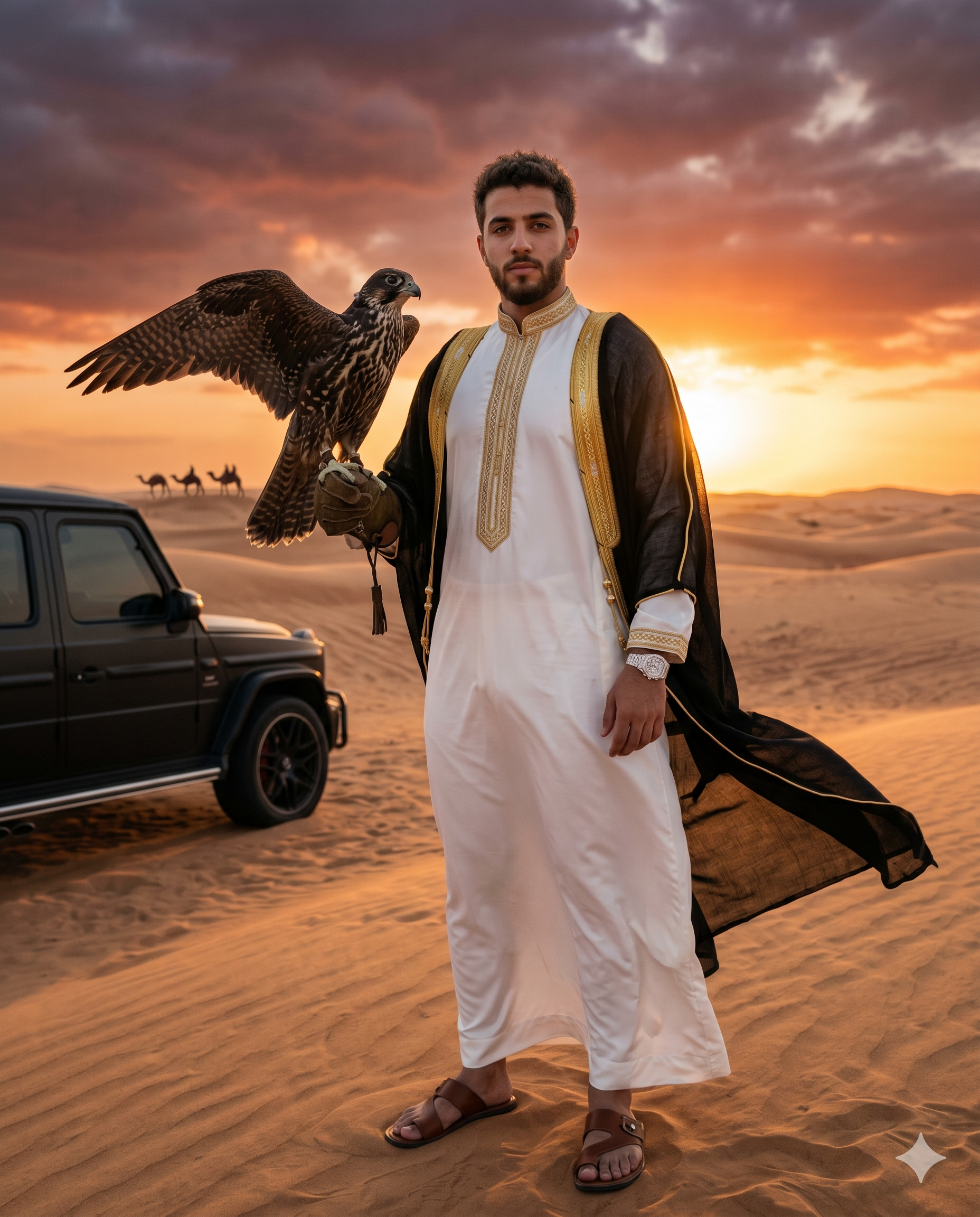 Royal Desert Falcon Prince AI Photo Prompt