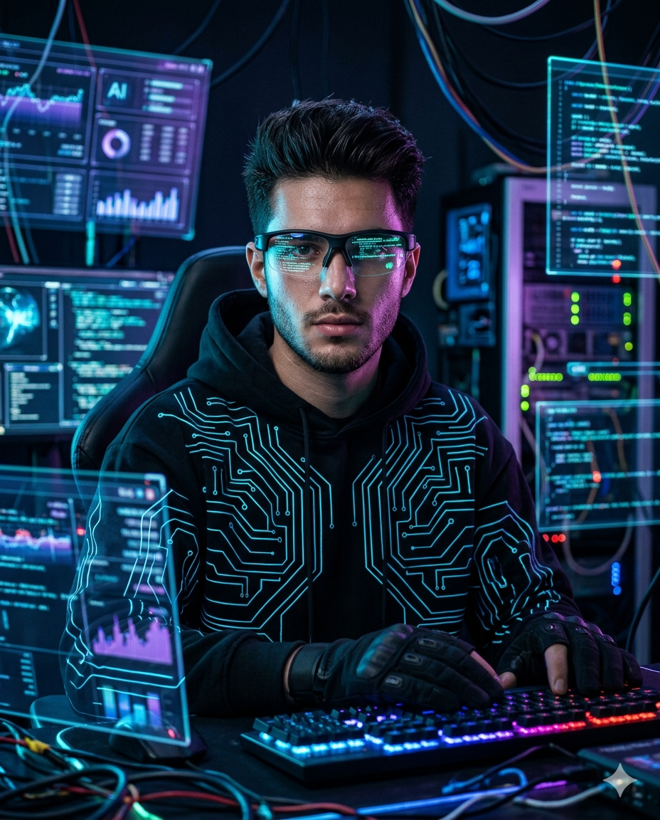Cyber Hacker Room AI Photo Prompt