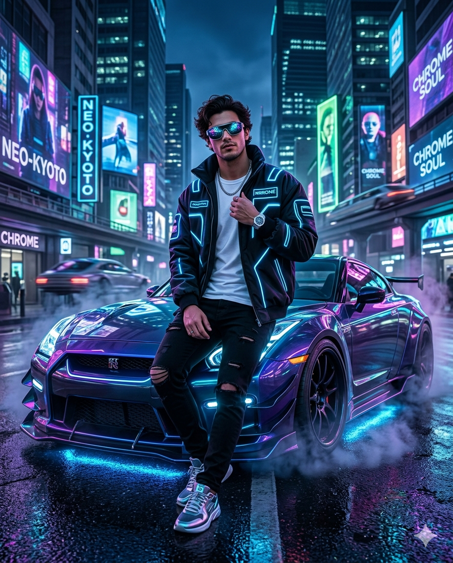 Neon Drift Racer AI Photo Prompt