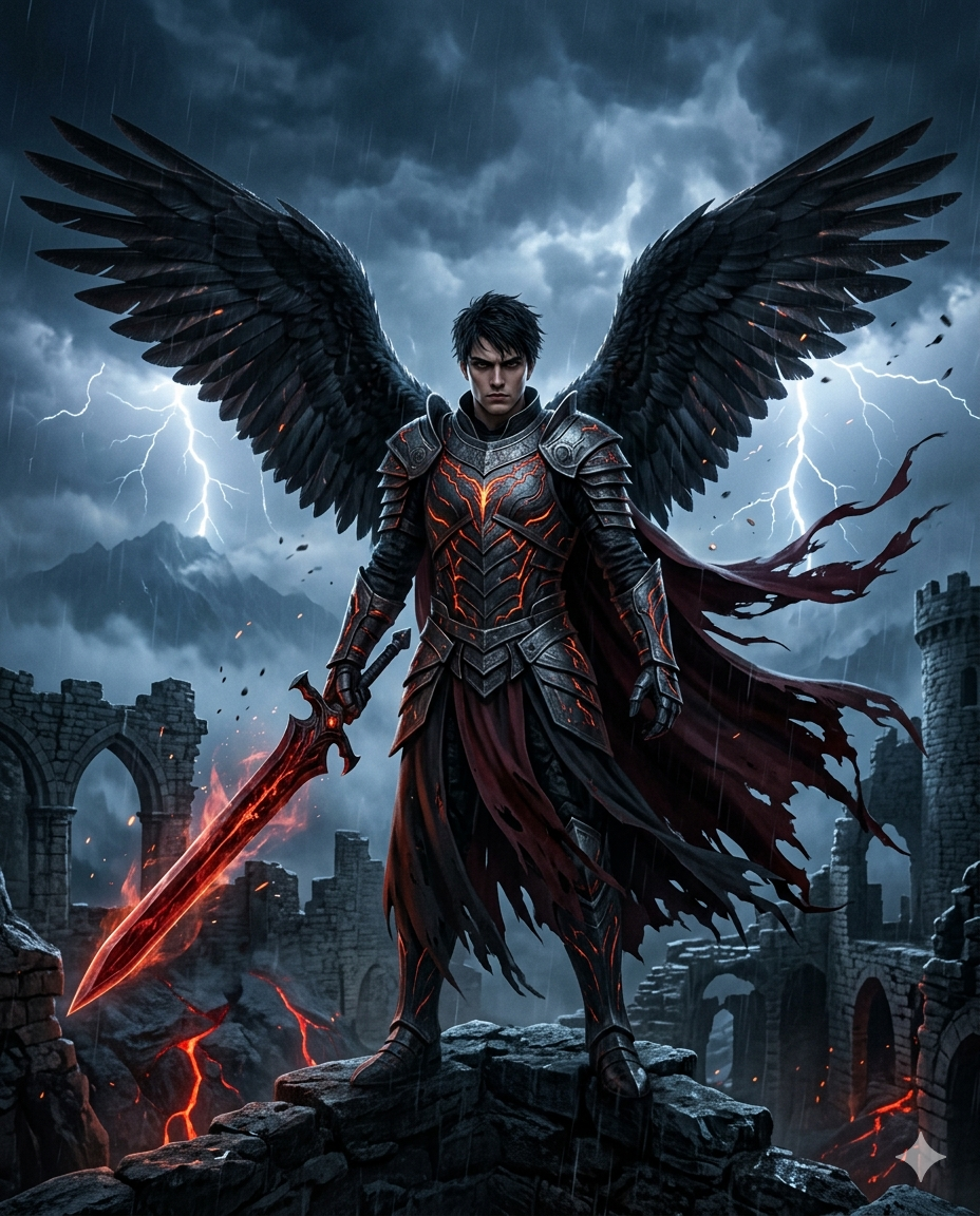 Dark Angel Warrior AI Photo Prompt