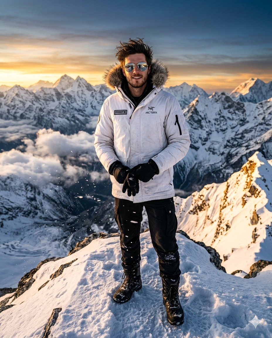 Luxury Snow Mountain Explorer AI Photo Prompt