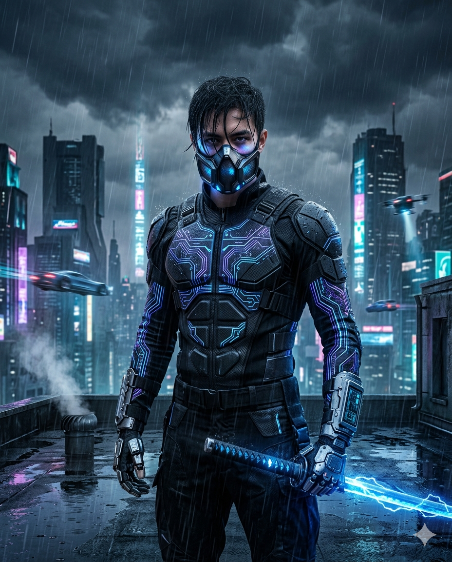 Cyber Ninja Assassin AI Photo Prompt