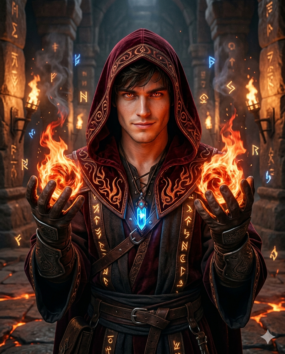 Mystic Fire Wizard AI Photo Prompt