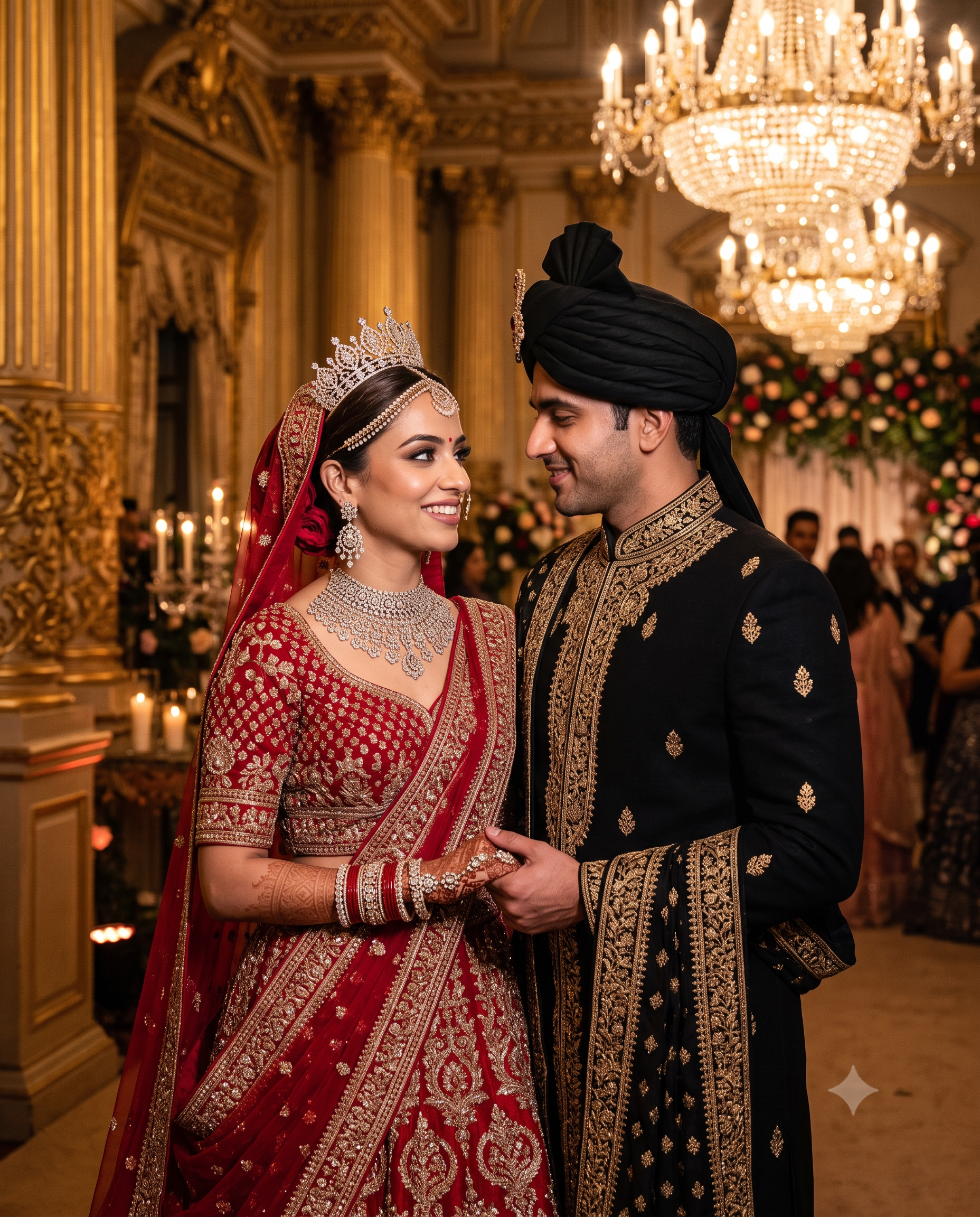 Royal Palace Wedding Couple AI Photo Prompt