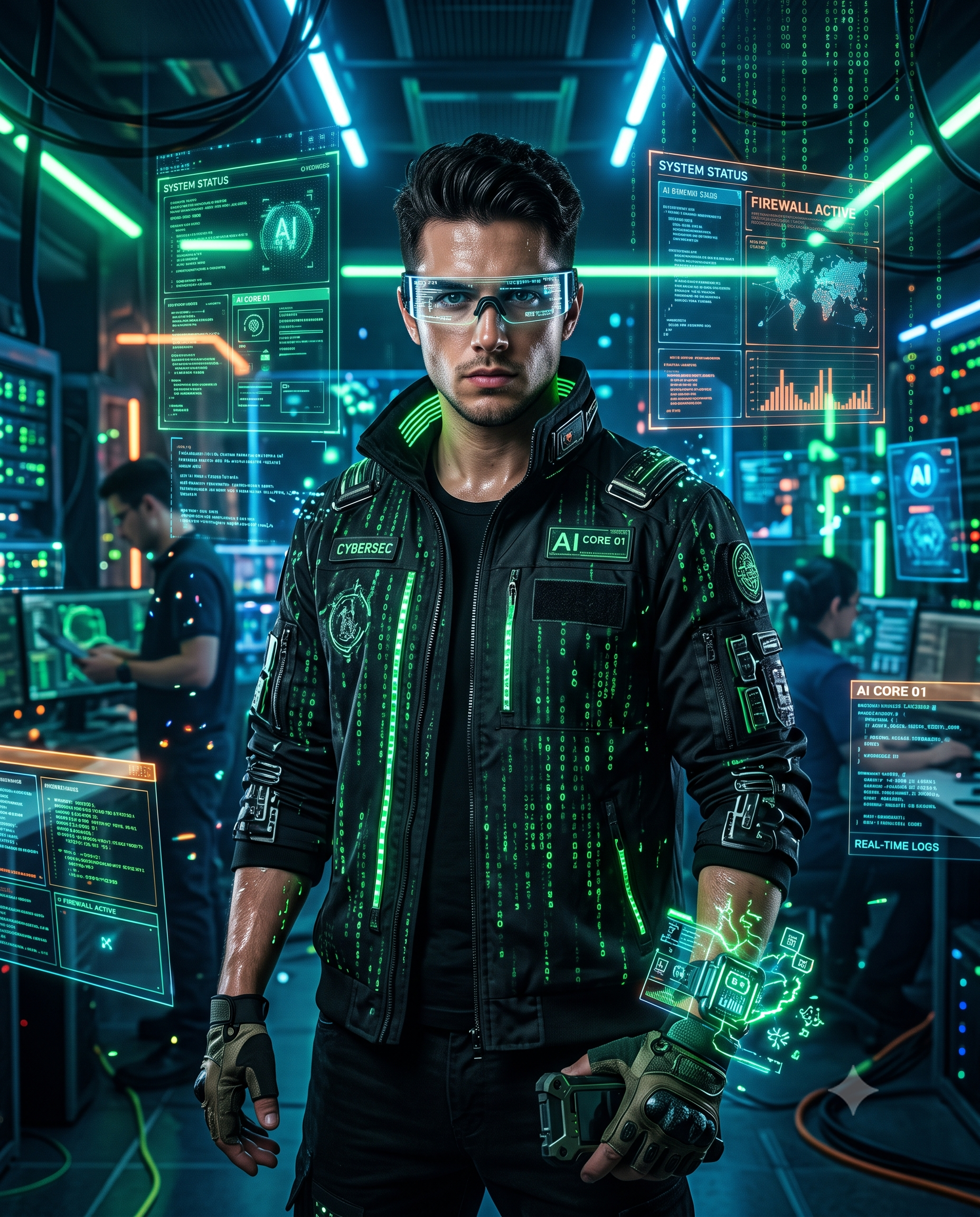Quantum Hacker Matrix AI Photo Prompt
