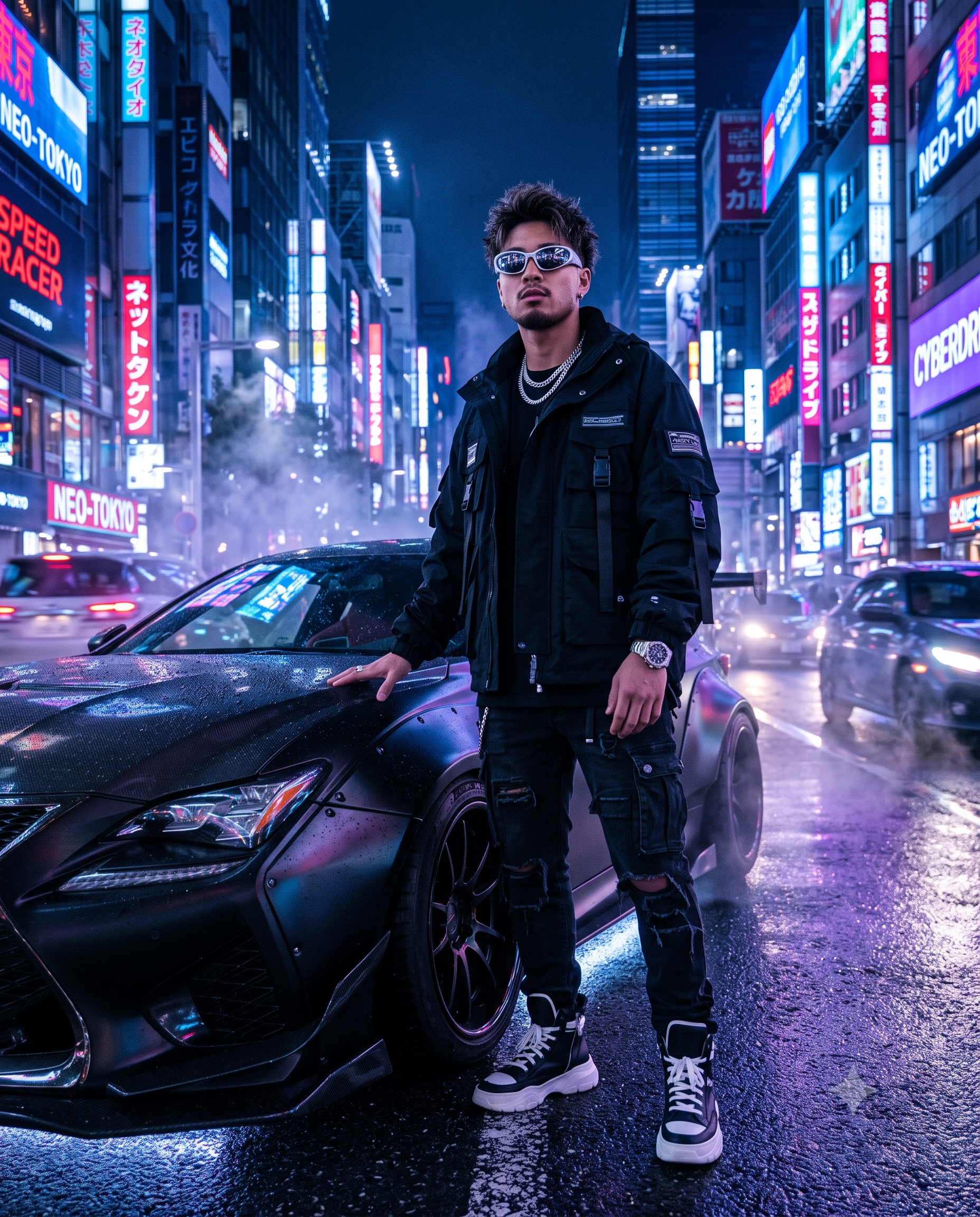 Midnight Street Racer AI Photo Prompt