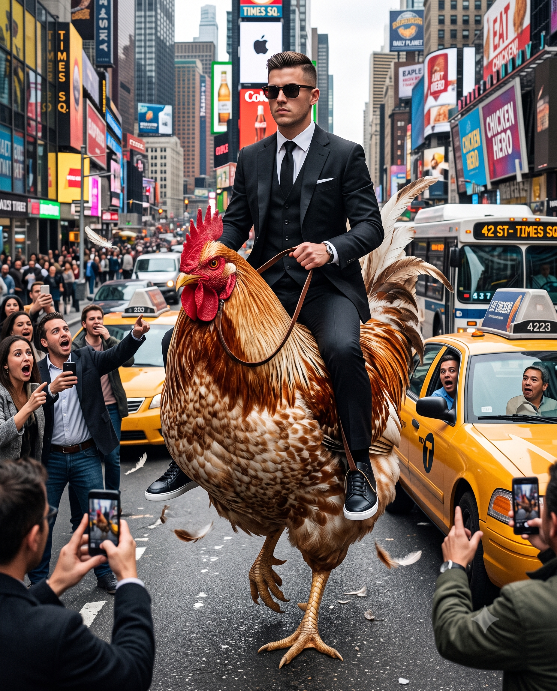 Chicken Riding Boss AI Photo Prompt