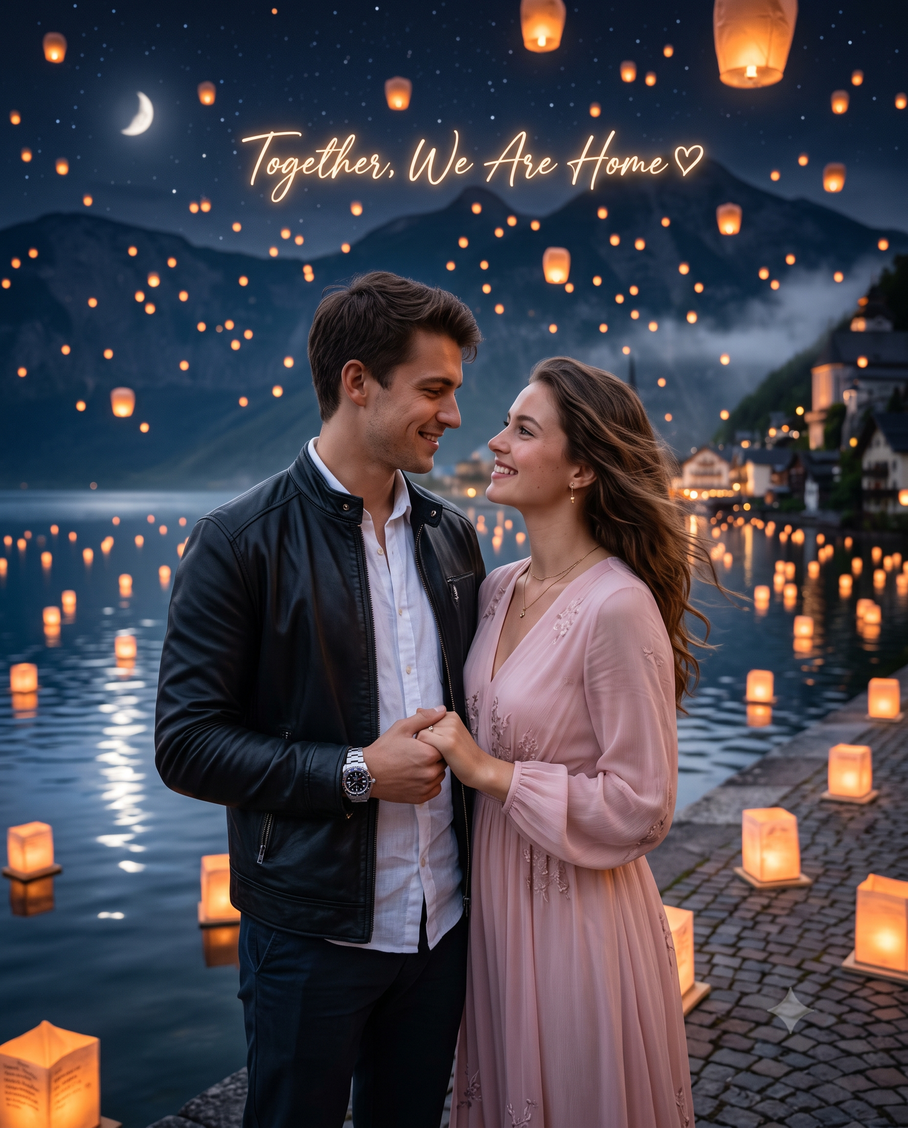 Midnight Lantern Love AI Photo Prompt