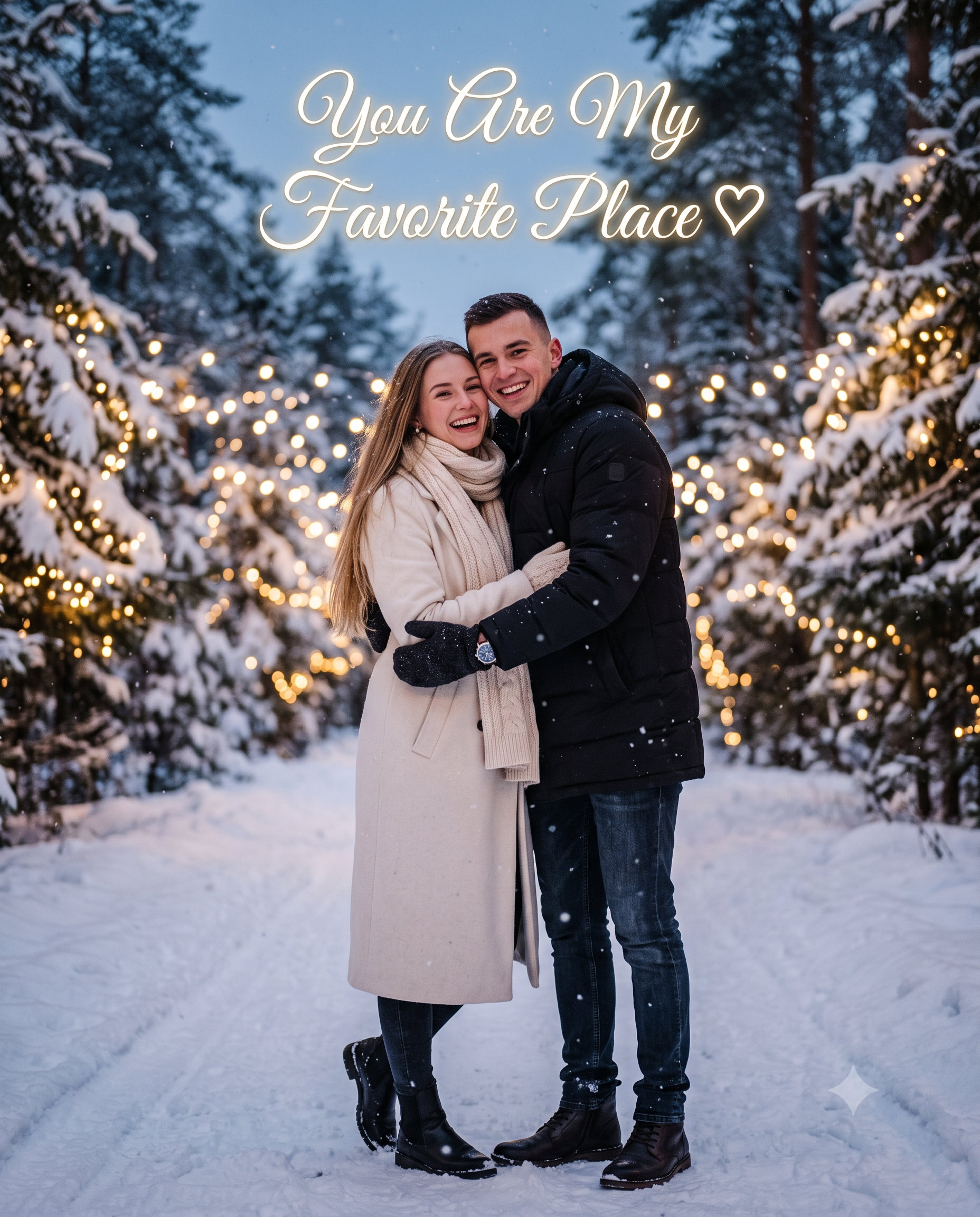 Snowfall Heartbeat AI Photo Prompt