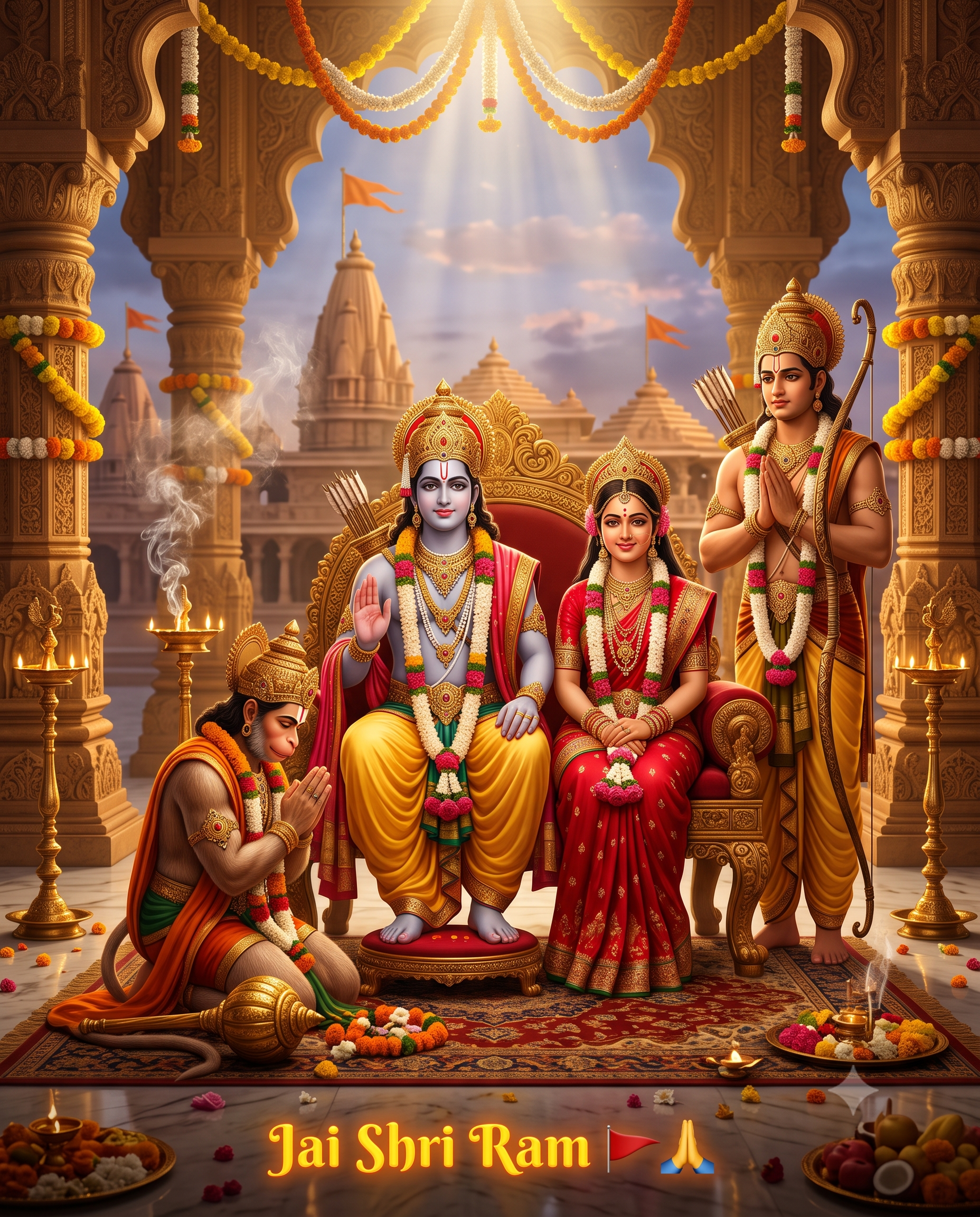 Divine Ram Darbar Blessings AI Photo Prompt